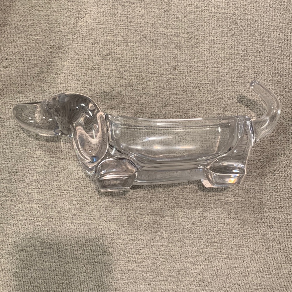 Art Vannes France Crystal dog dish candy/nut dish